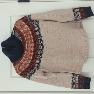 Madewell Fair Isle Turtleneck Sweater Pale Pink & Blue in Size Small